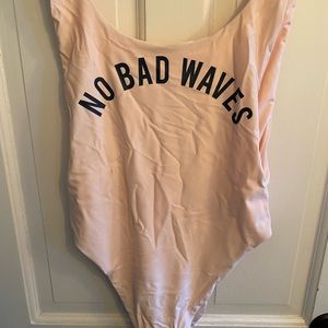 NWOT aerie NO BAD WAVES Pink One Piece Swimsuit size M